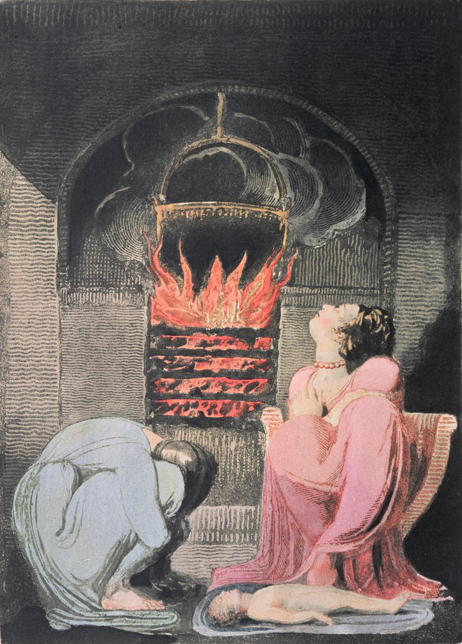 Europa en profeti; Hungersnød, 1794 (relieff etsing, gravering, wc) av William Blake