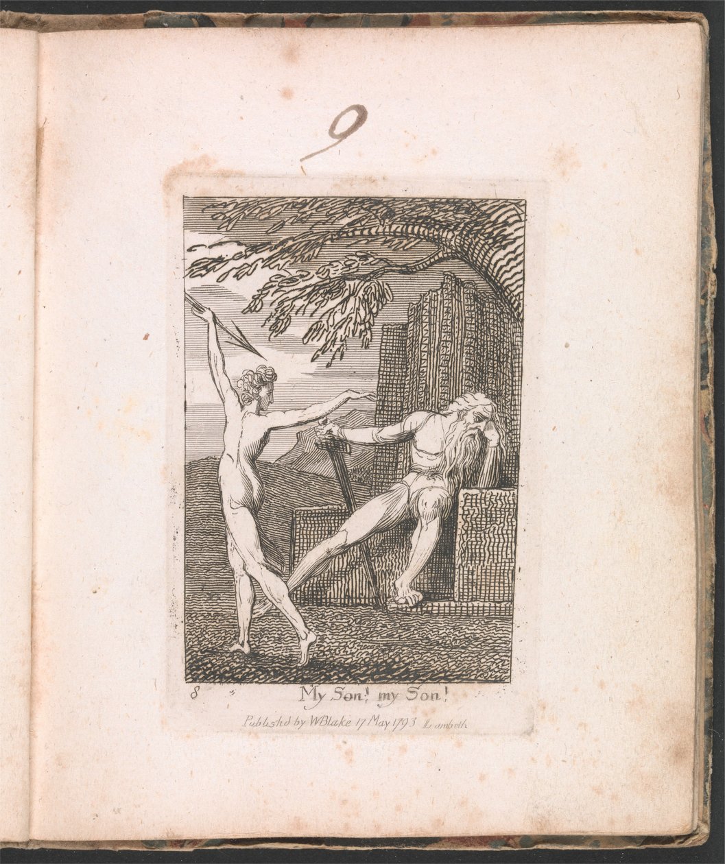 For barn. The Gates of Paradise, Plate 10, Min sønn! min sønn! av William Blake