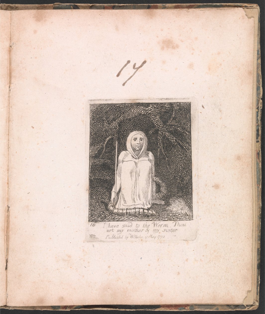 For barn. Paradisets porter, plate 18, har jeg sagt til ormen . . . . av William Blake