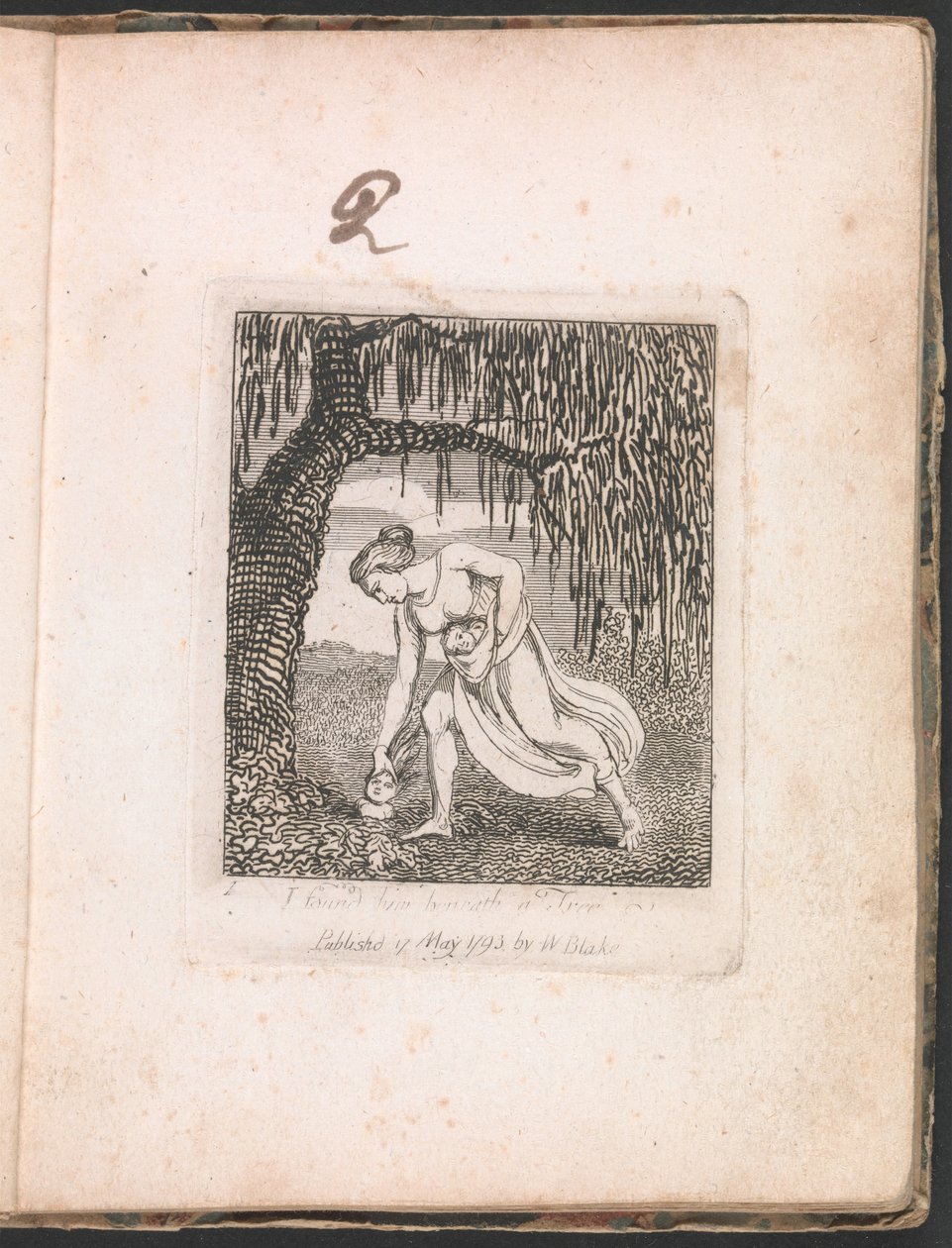 For barn. Paradisets porter, plate 3, jeg fant ham under et tre av William Blake