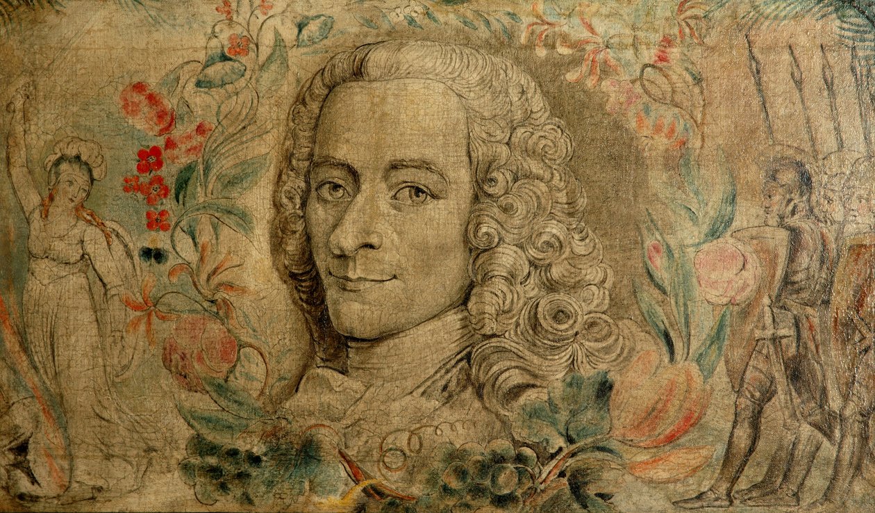 Francois Marie Arouet de Voltaire, ca. 1800 (tempera på lerret) av William Blake
