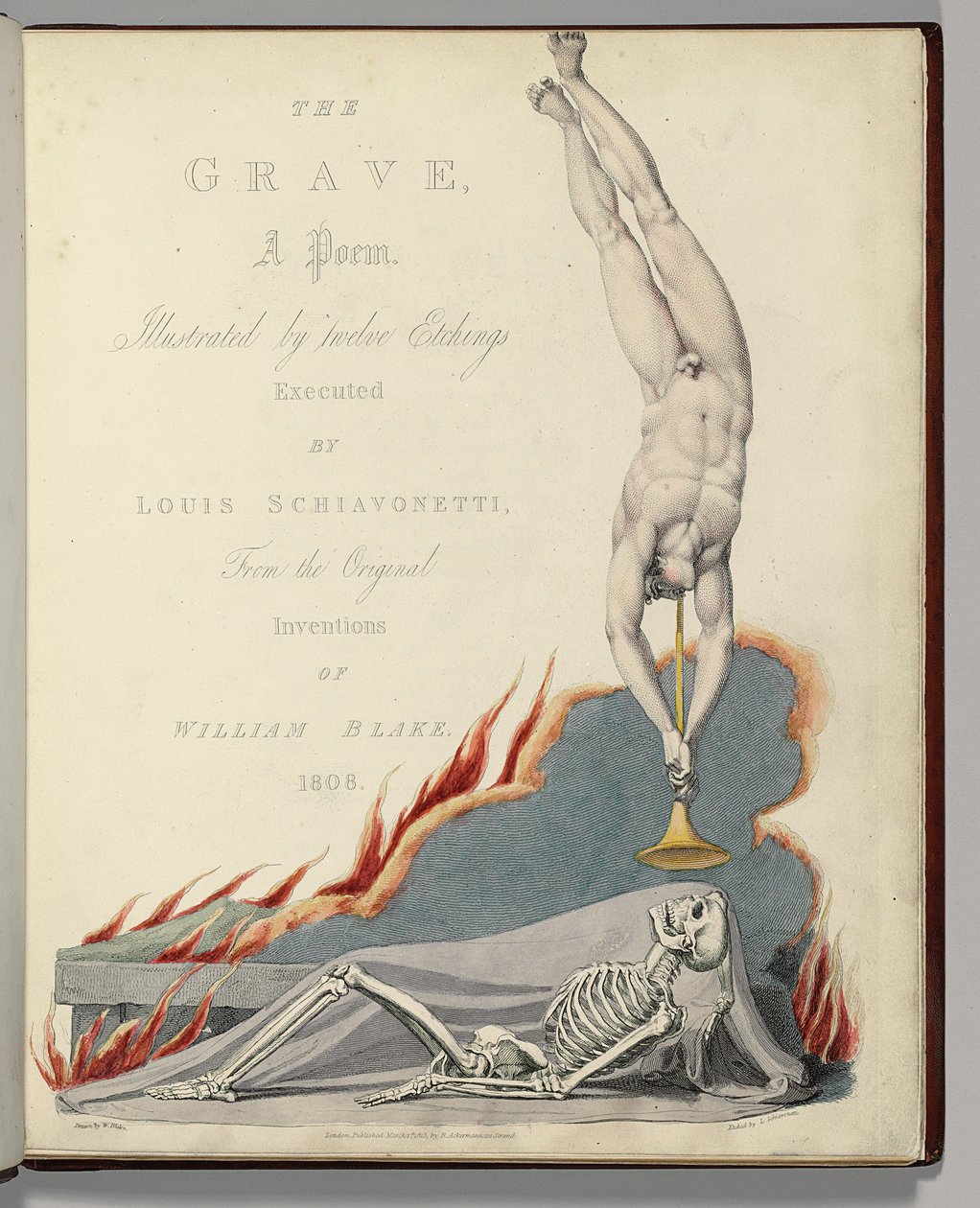 Frontispice fra "The Grave" av Robert Blair, gravert av Louis Schiavonetti av William Blake