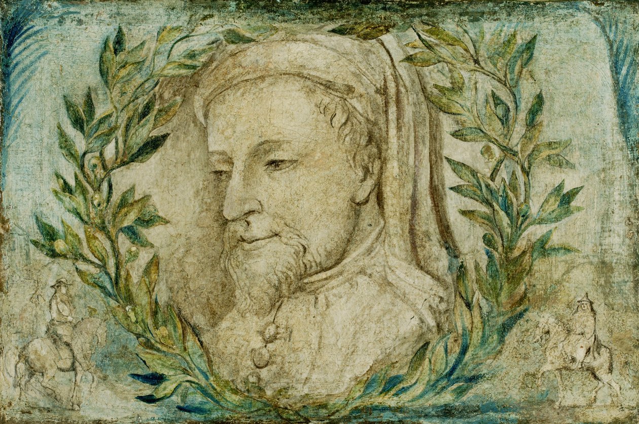 Geoffrey Chaucer, ca. 1800 (tempera på lerret) av William Blake