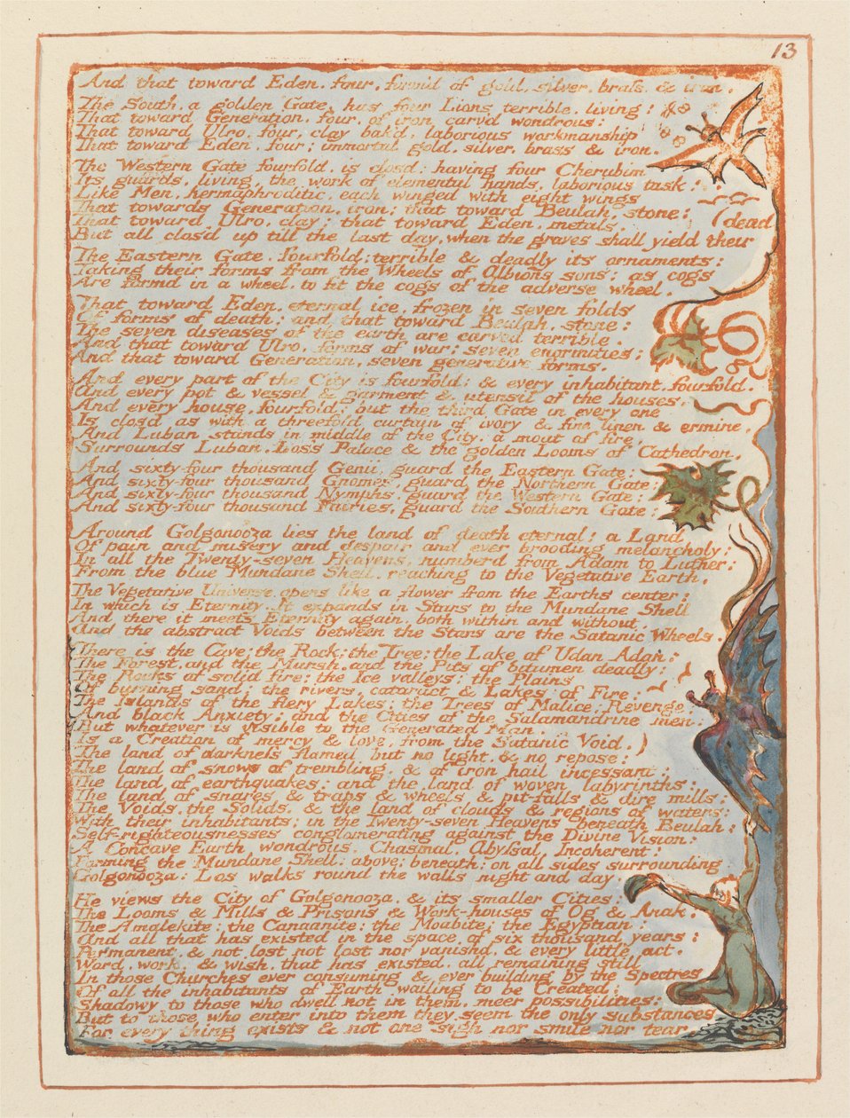 Jerusalem, plate 13, og det mot Eden .... av William Blake