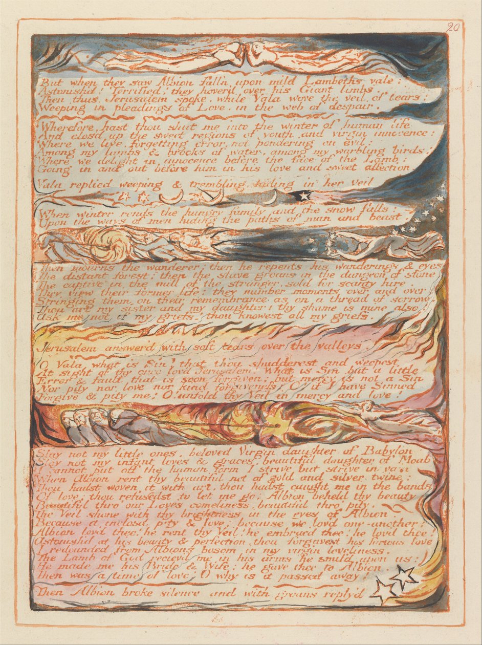 Jerusalem, plate 20, men da de så Albion .... av William Blake