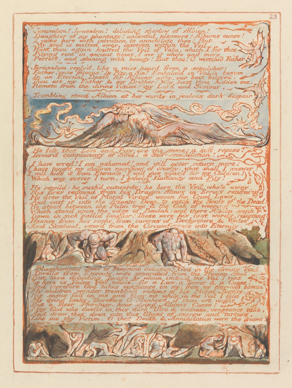 Jerusalem, Plate 23, Jerusalem! Jerusalem!.... av William Blake