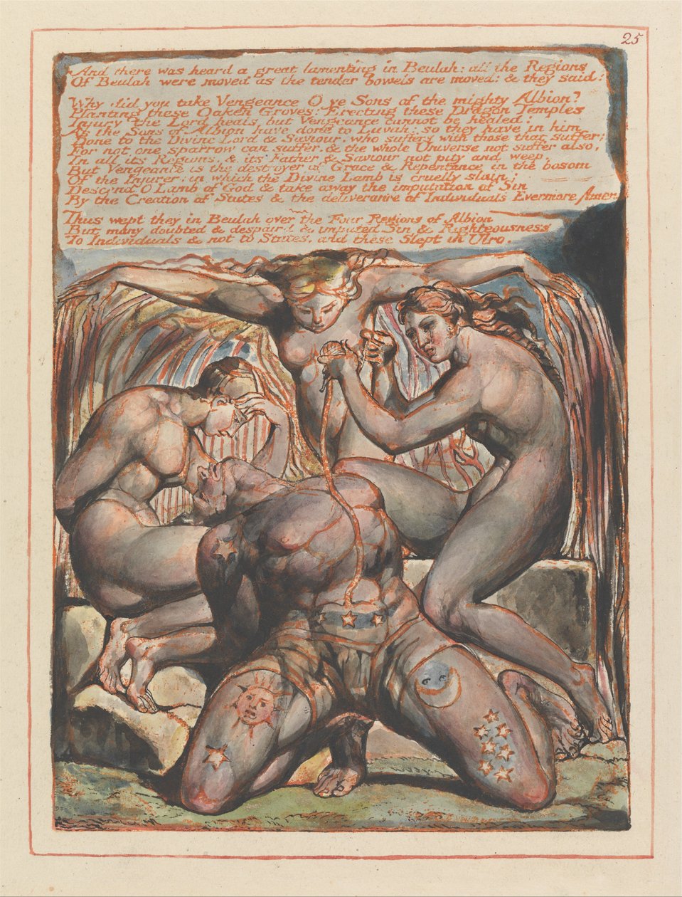 Jerusalem, plate 25, og det ble hørt .... av William Blake