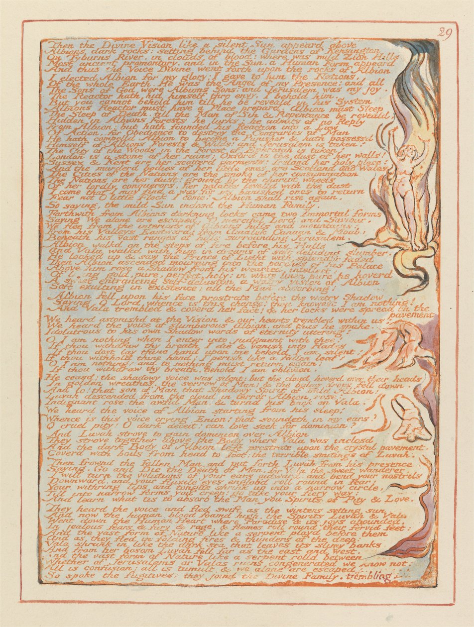 Jerusalem, Plate 29, Så det guddommelige syn... av William Blake