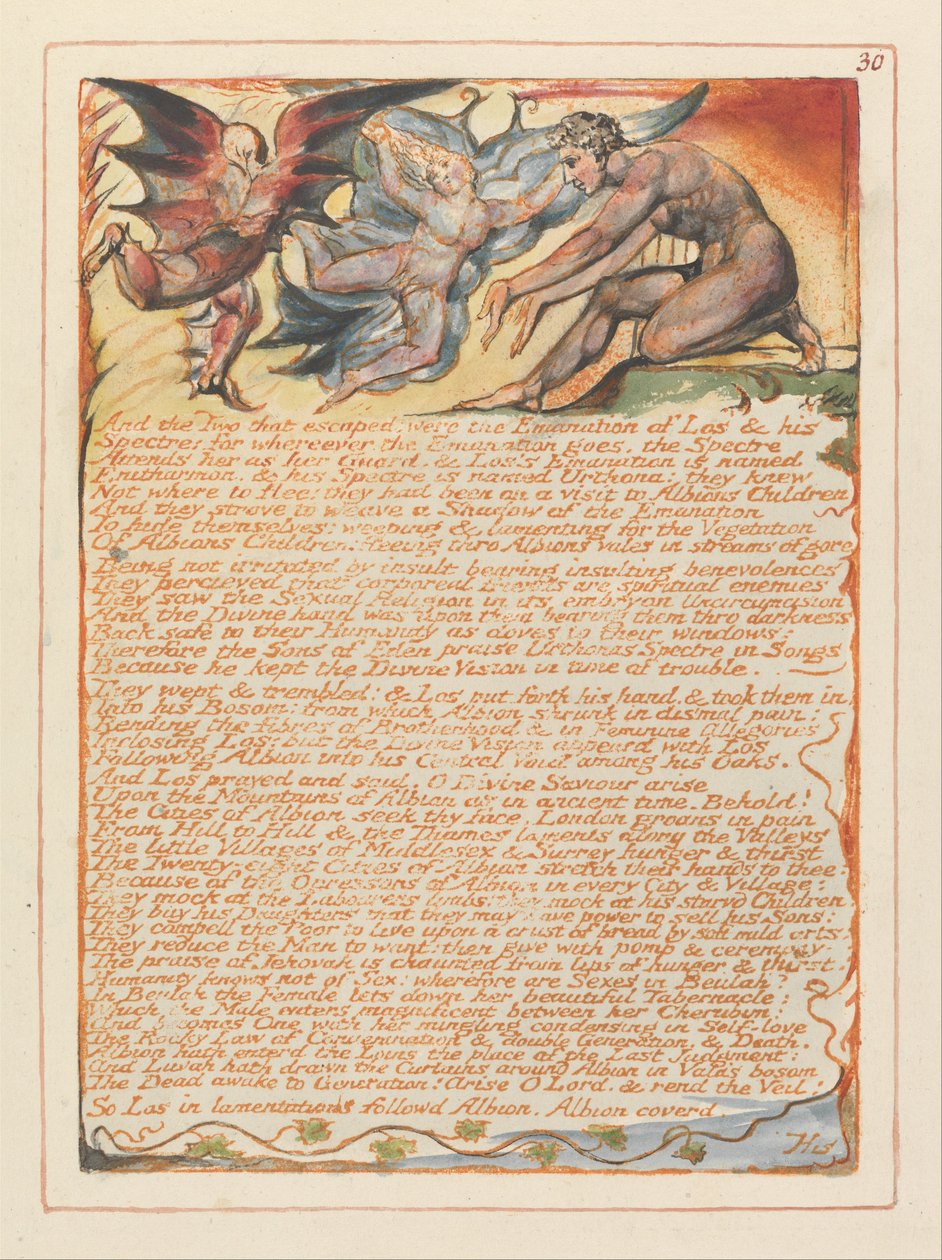 Jerusalem, Plate 30, Og de to som rømte.... av William Blake