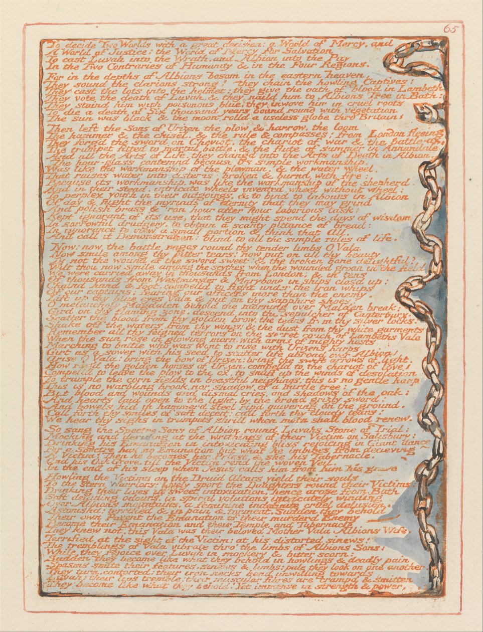Jerusalem, tallerken 65, for å bestemme to verdener .... av William Blake