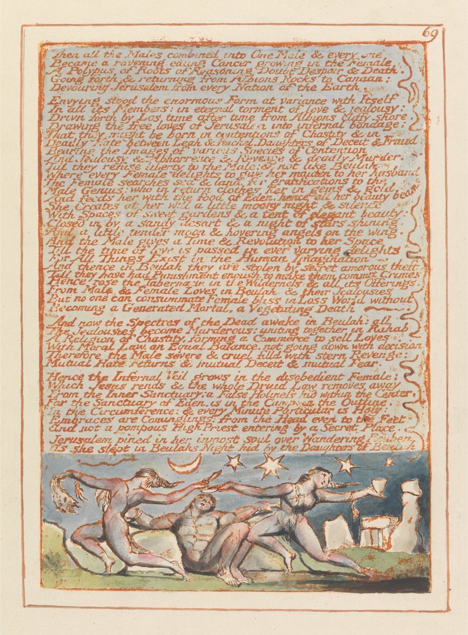 Jerusalem, Plate 69, Deretter alle hannene.... av William Blake