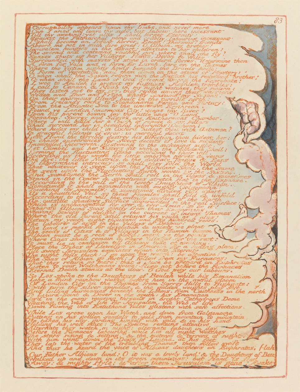 Jerusalem, Plate 83, Forgjengelighet viser seg på dine lemmer.... av William Blake