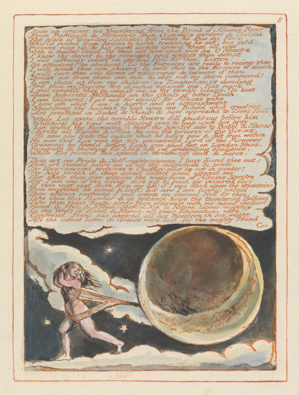 Jerusalem, Plate 8, reiste seg mot meg.... av William Blake