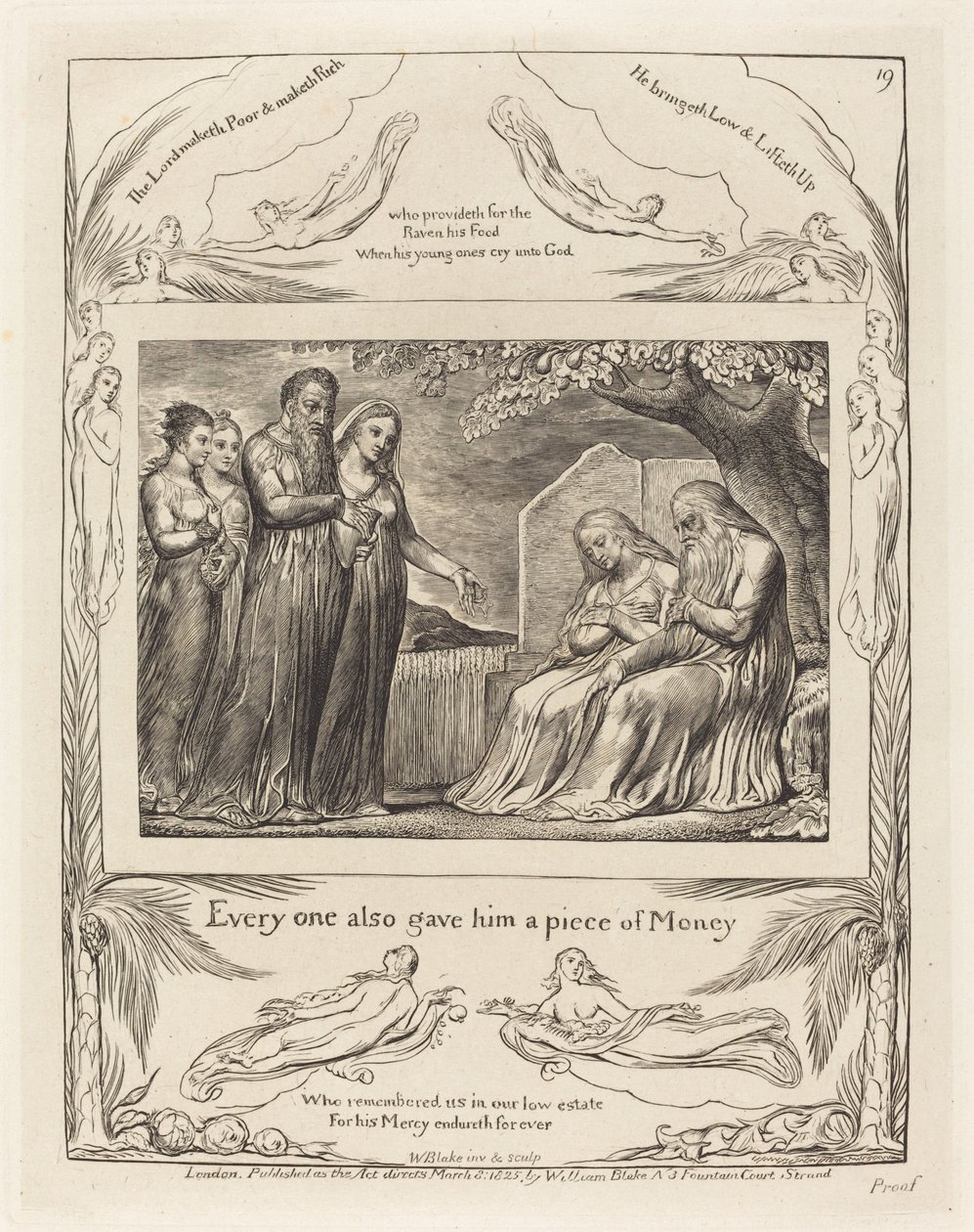 Job aksepterer veldedighet av William Blake