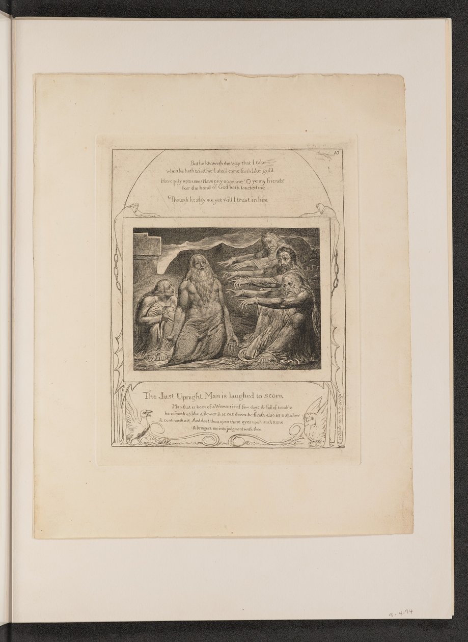 Job irettesatt av sine venner av William Blake