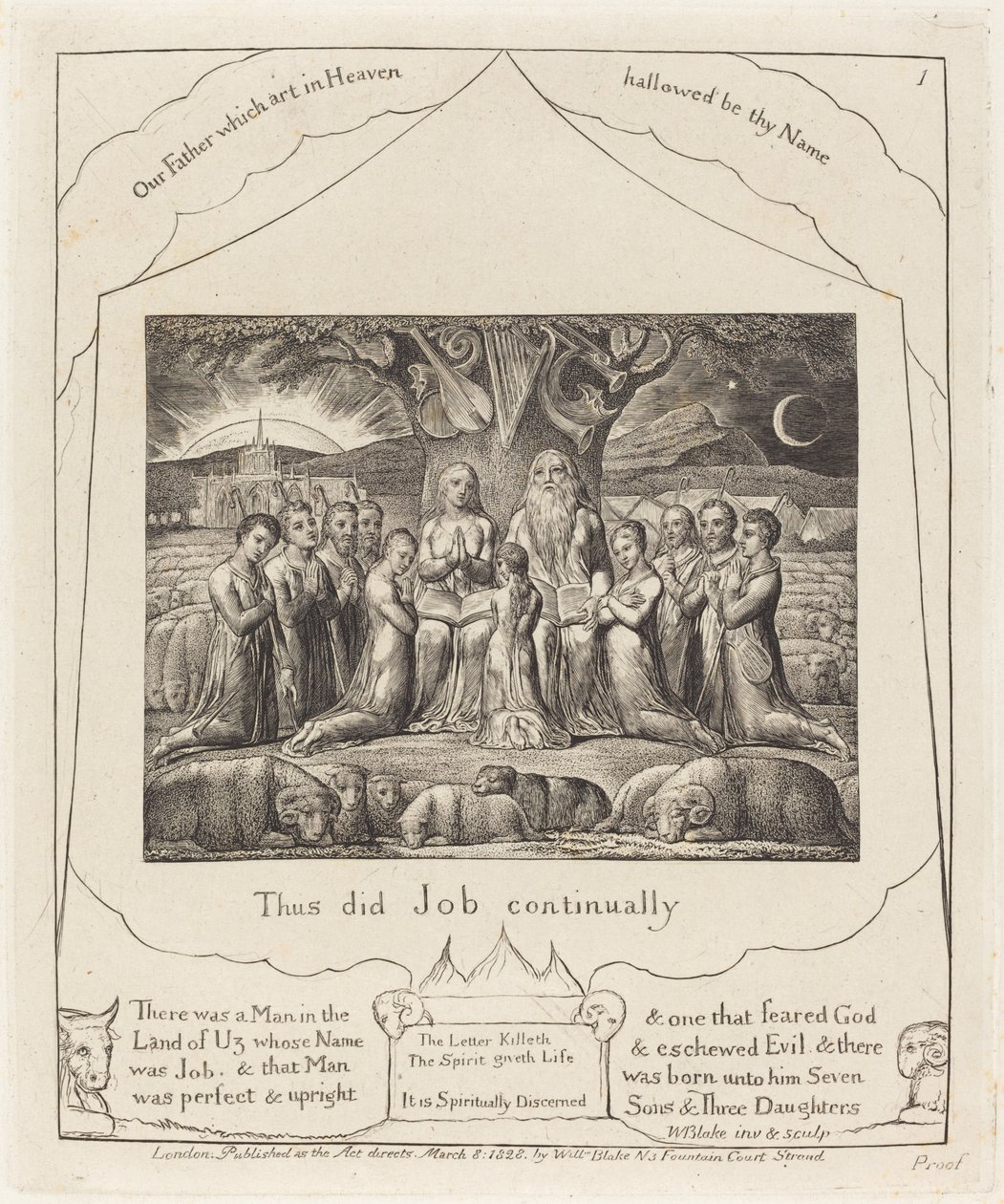 Job og hans familie av William Blake