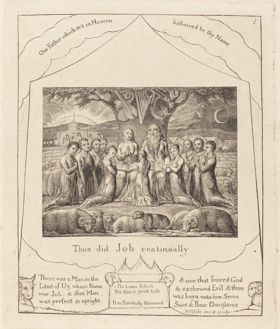 Job og hans familie av William Blake