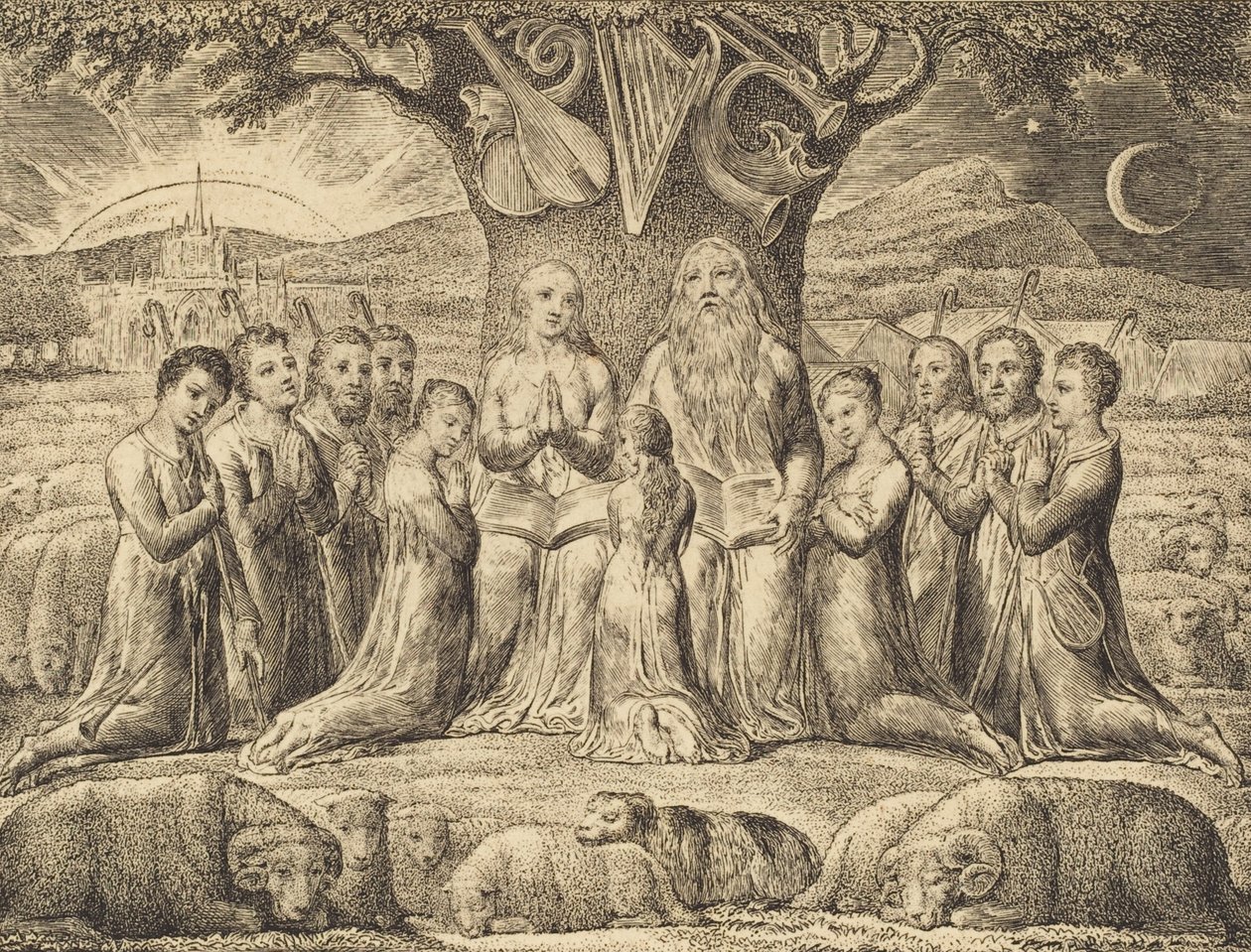 Job og hans familie, 1825. av William Blake