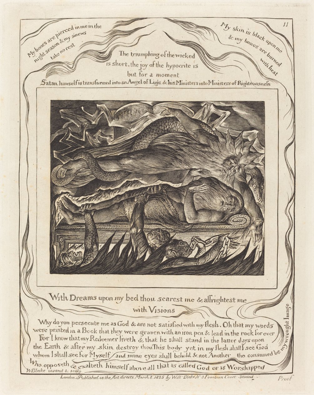 Jobs onde drømmer, 1825. av William Blake