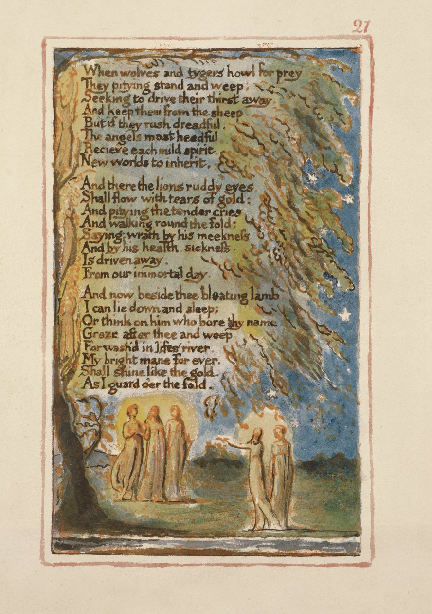 S.125-1950.pt21 Natt (forts.): plate 21 fra Songs of Innocence and of Experience (kopi AA) c.1815-26 (etsing, blekk og wc) av William Blake