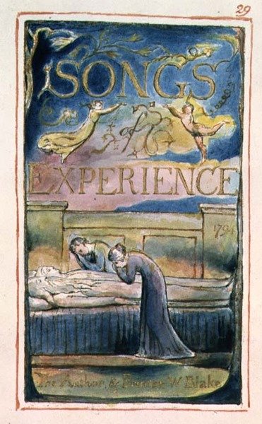 S.125-1950.pt29 Tittelside til Songs of Experience: plate 29 fra Songs of Innocence and of Experience (kopi AA) c.1815-26 (etsing, blekk og akvarell) av William Blake