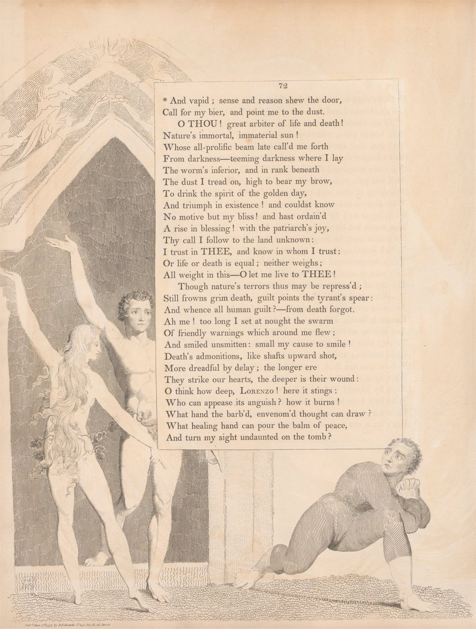 Plate 33 (side 72): 'Og vapid; fornuft og fornuft viser døren av William Blake