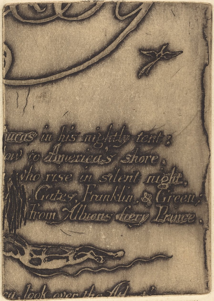 Gjenta fra fragment av kansellert plate for "A Prophecy" av William Blake