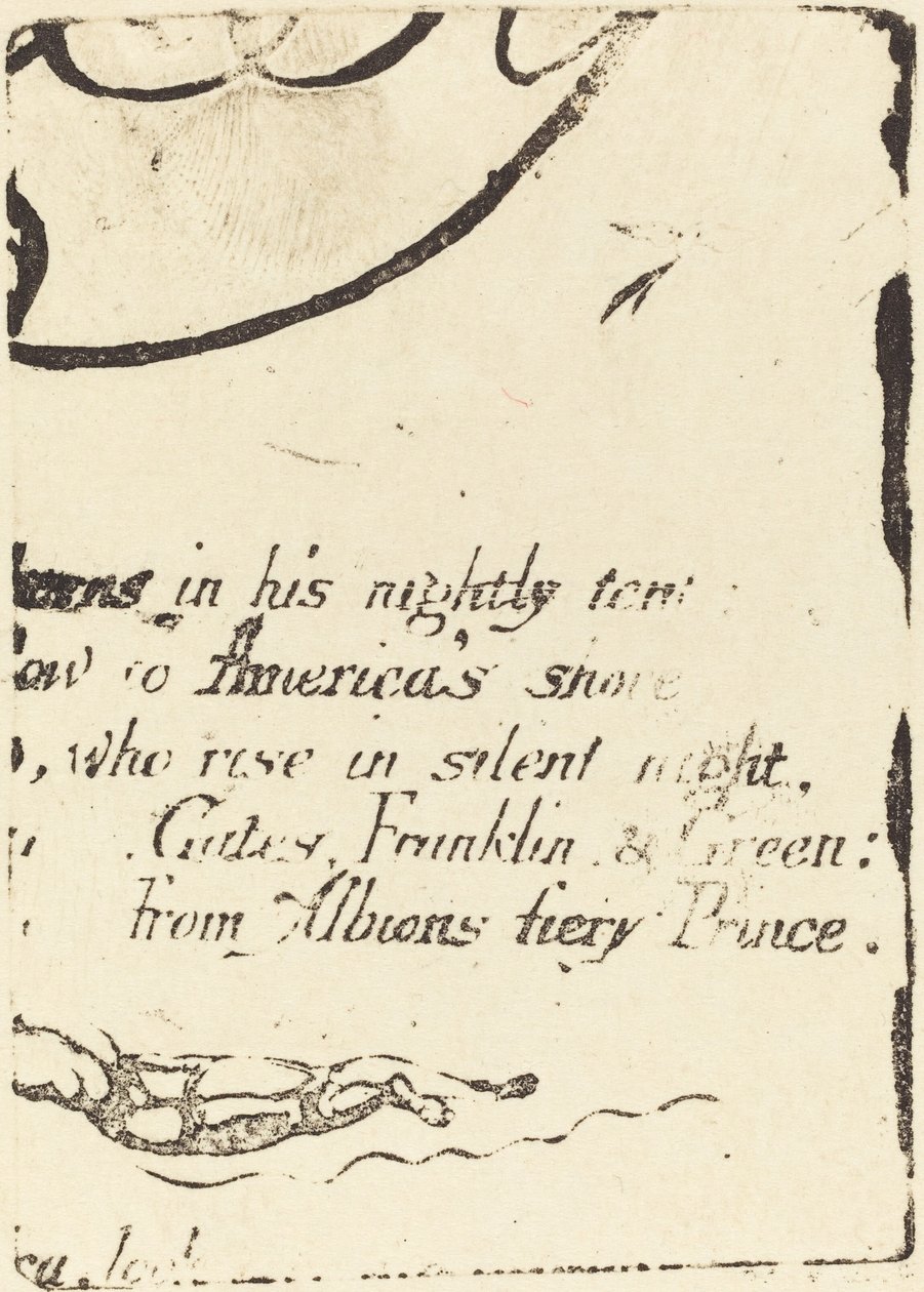 Gjenta fra fragment av kansellert plate for "A Prophecy" av William Blake