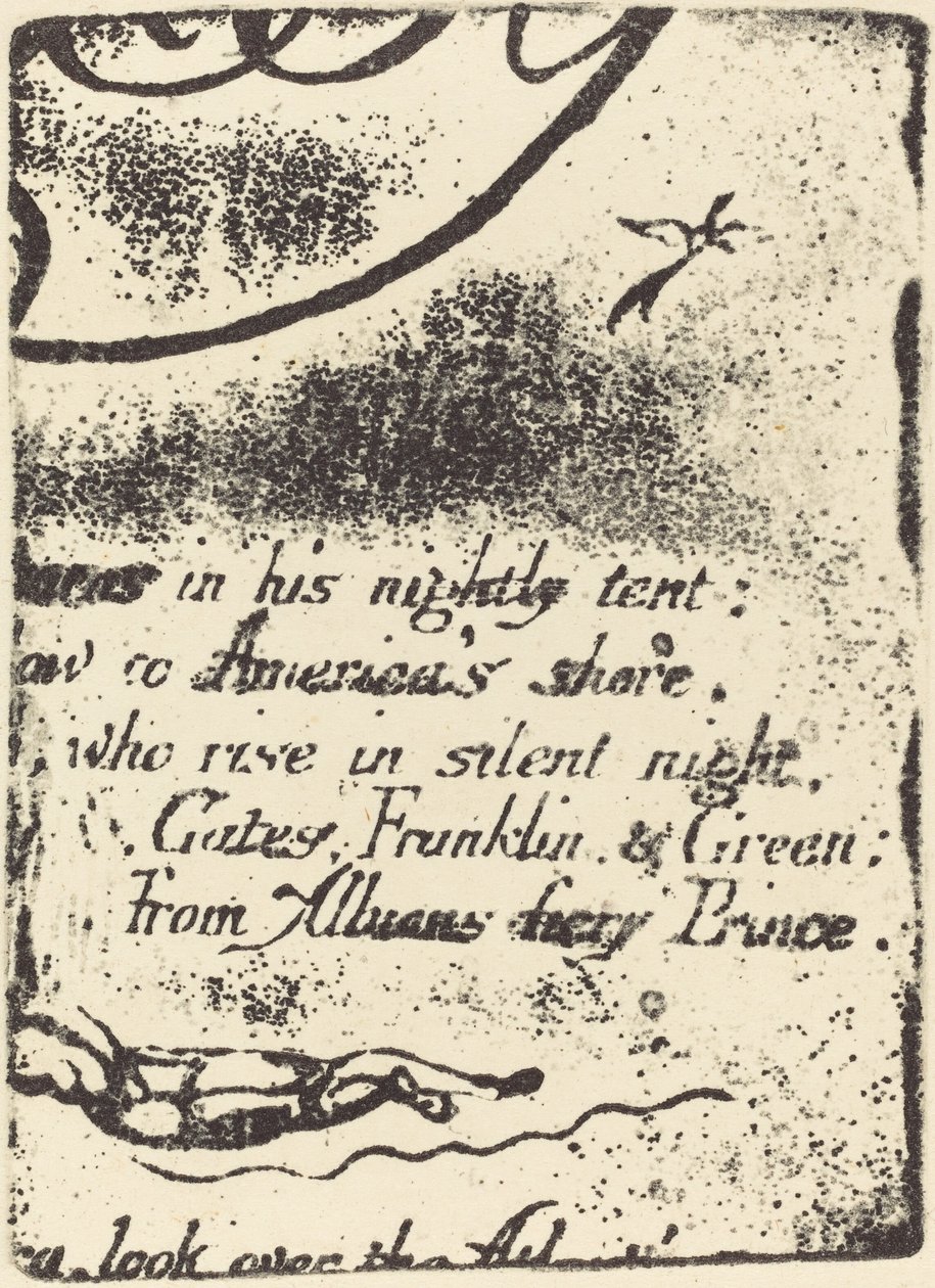 Gjenta fra fragment av kansellert plate for "A Prophecy" av William Blake