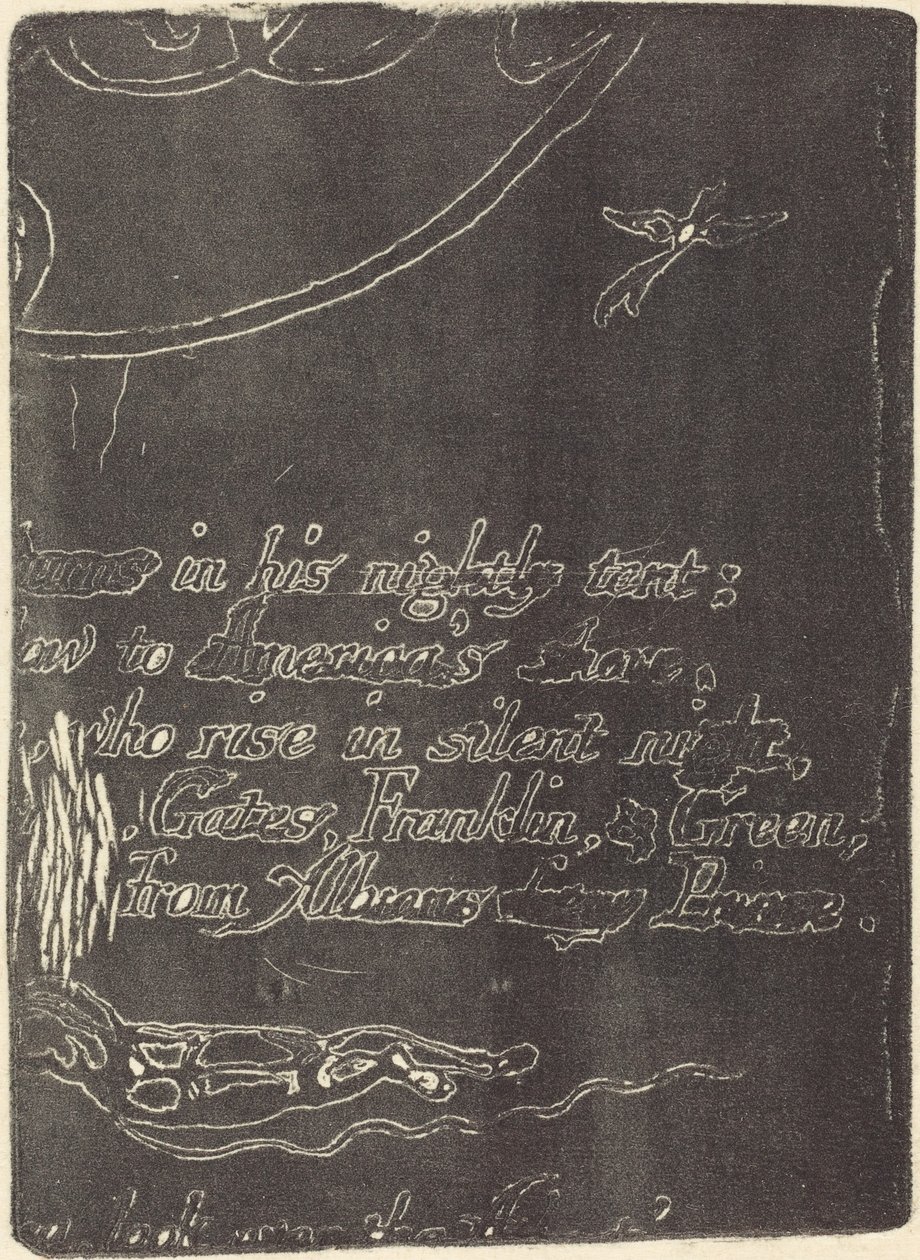 Gjenta fra fragment av kansellert plate for "A Prophecy" av William Blake