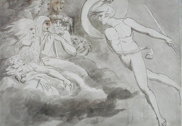 Satan nærmer seg kaosretten av William Blake