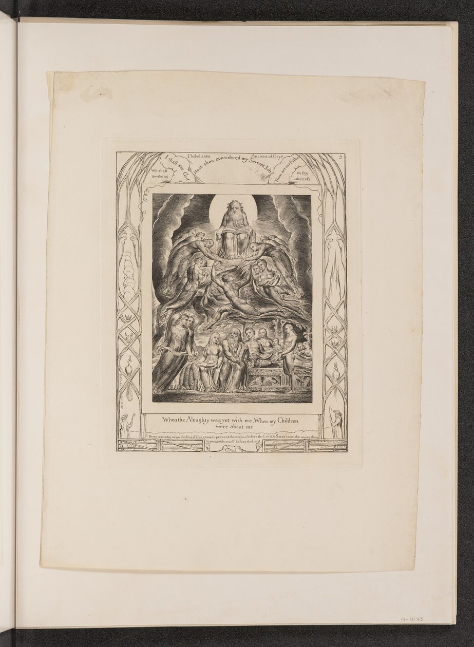Satan foran Guds trone, 1825. av William Blake