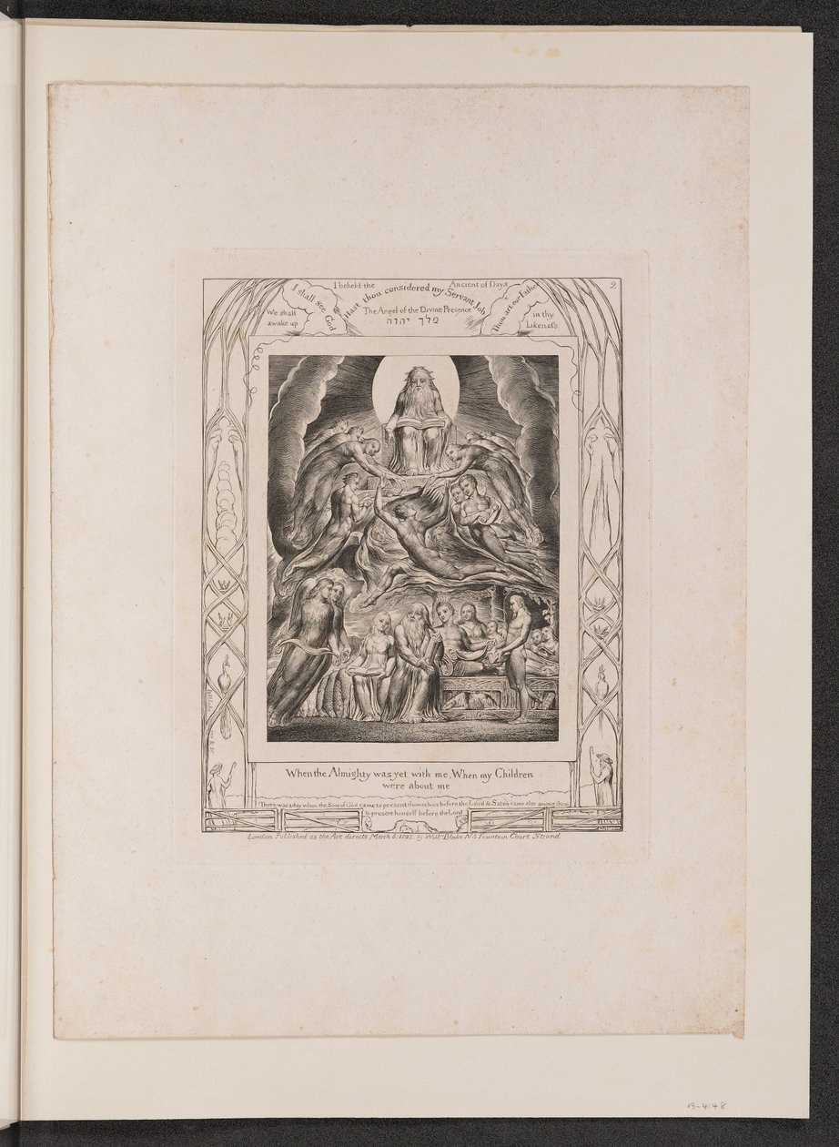 Satan foran Guds trone, 1825. av William Blake