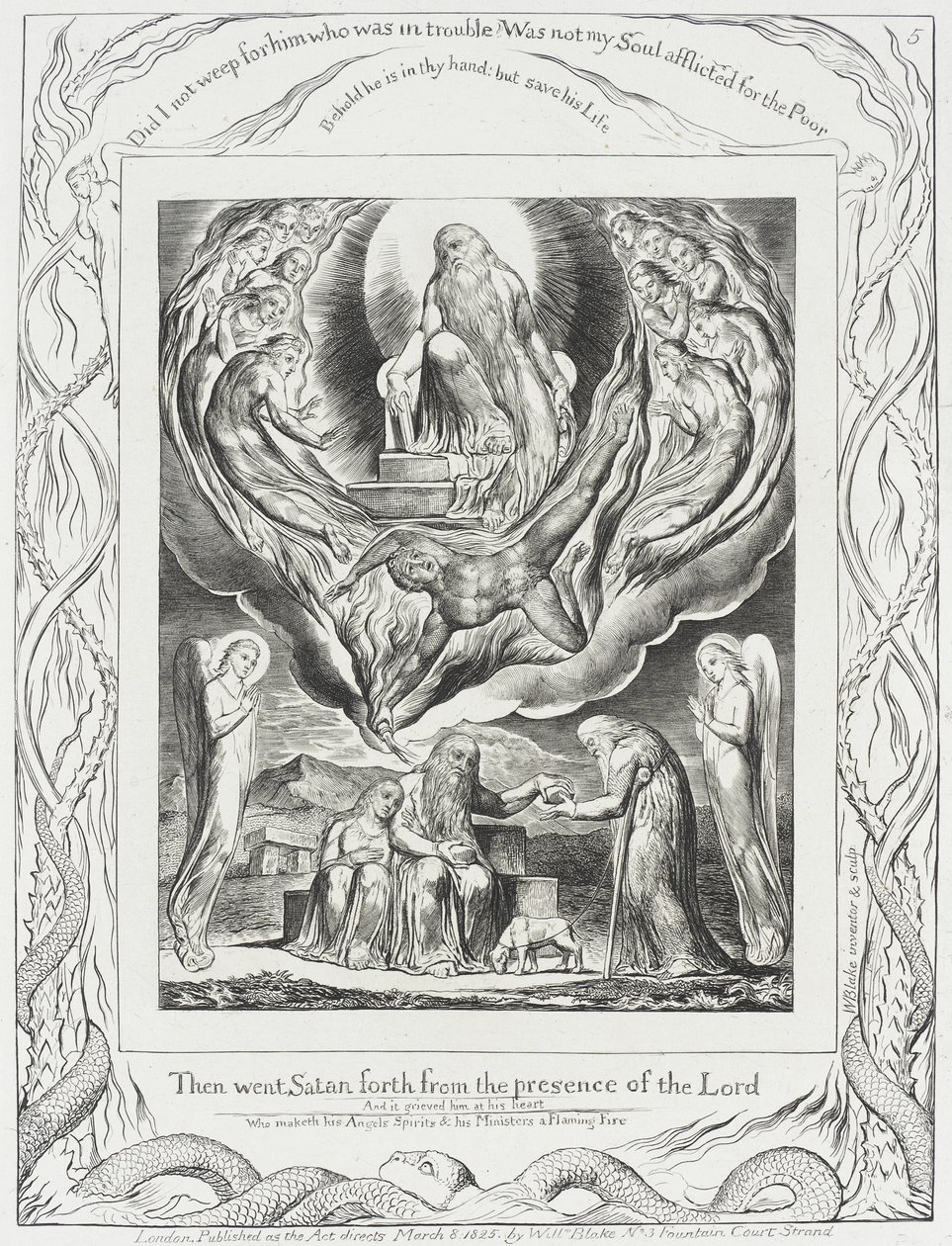 Satan forlater Herrens nærvær av William Blake