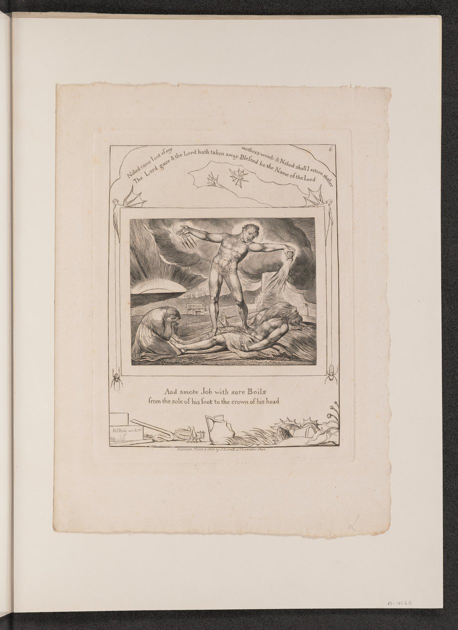 Satan slår jobb med byller, 1825. av William Blake
