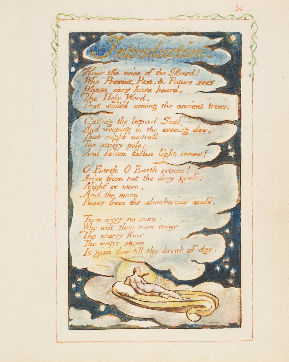 Sanger av erfaring: Introduksjon: Hør stemmen til Barden, ca. 1825. av William Blake