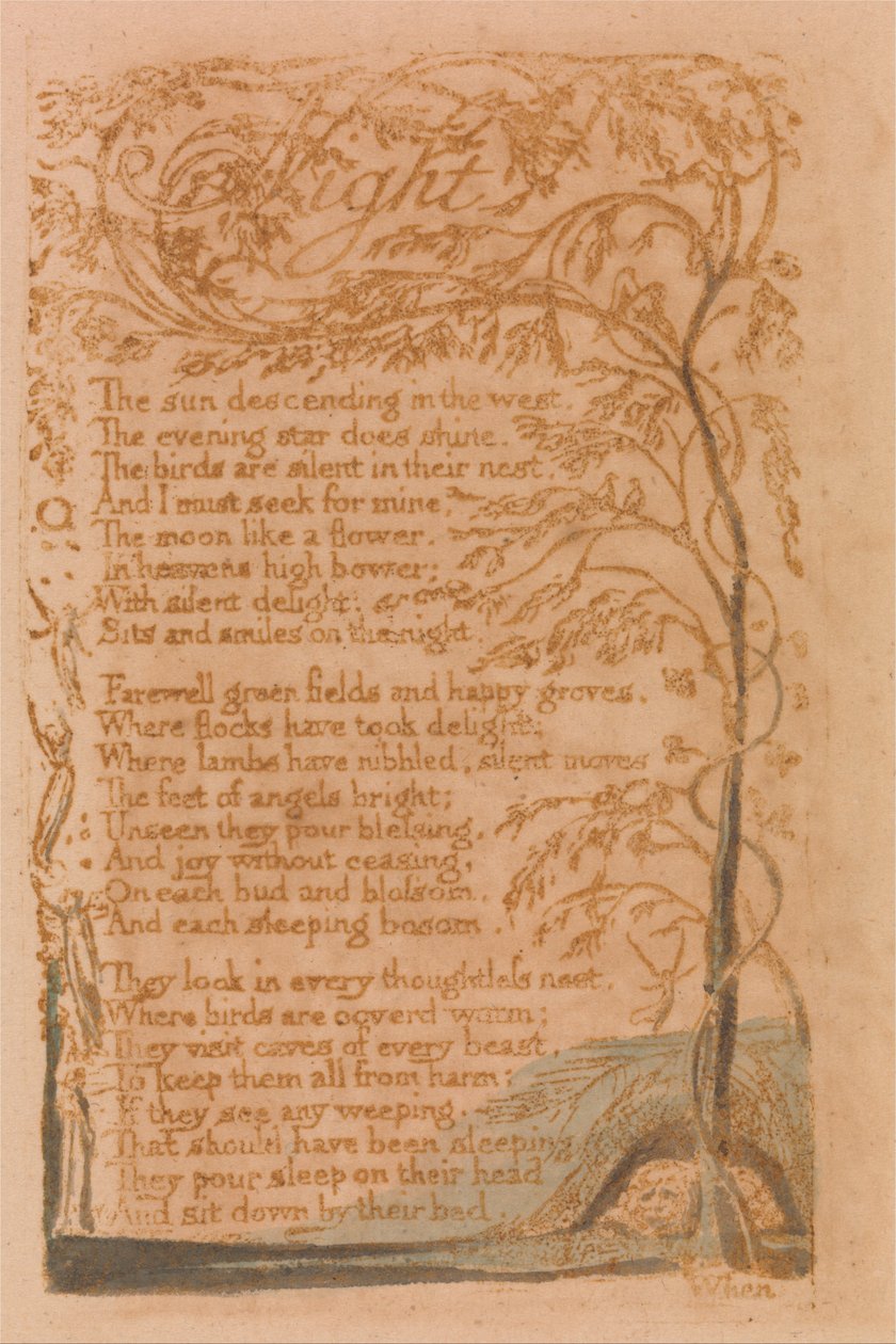 Songs of Innocence, Plate 16, Night (Bentley 20) av William Blake