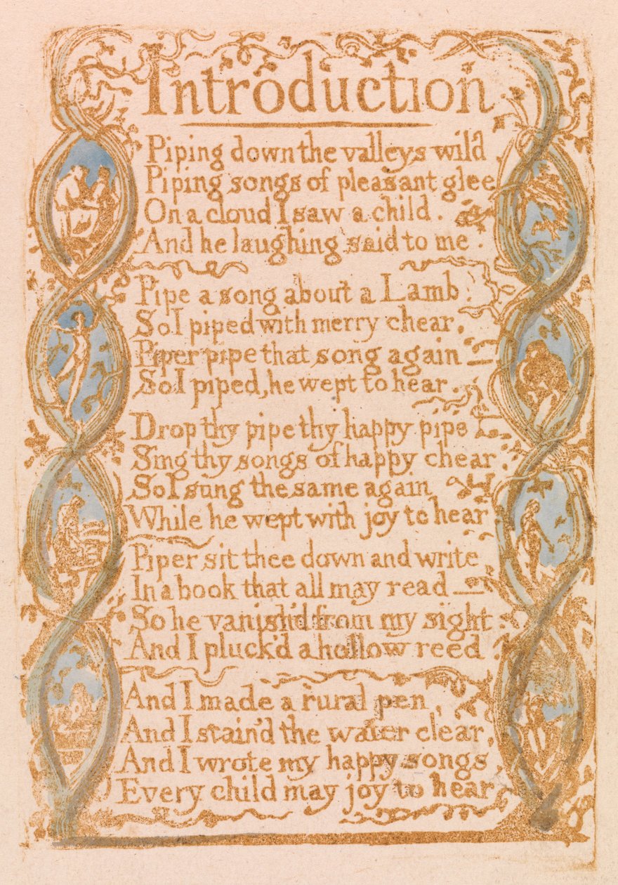 Songs of Innocence, plate 3, introduksjon (Bentley 4) av William Blake
