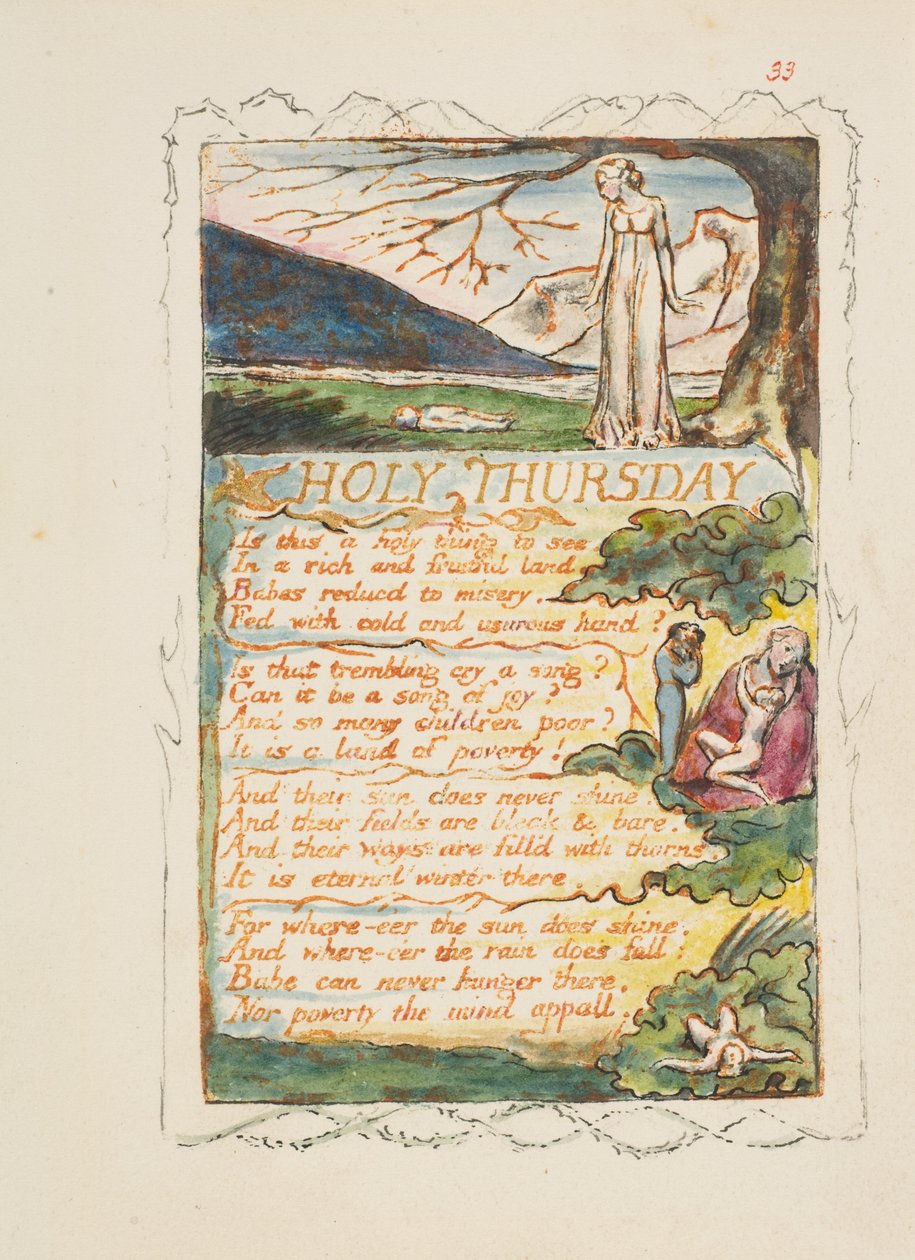 Sanger om uskyld og erfaring: skjærtorsdag, ca. 1825. av William Blake