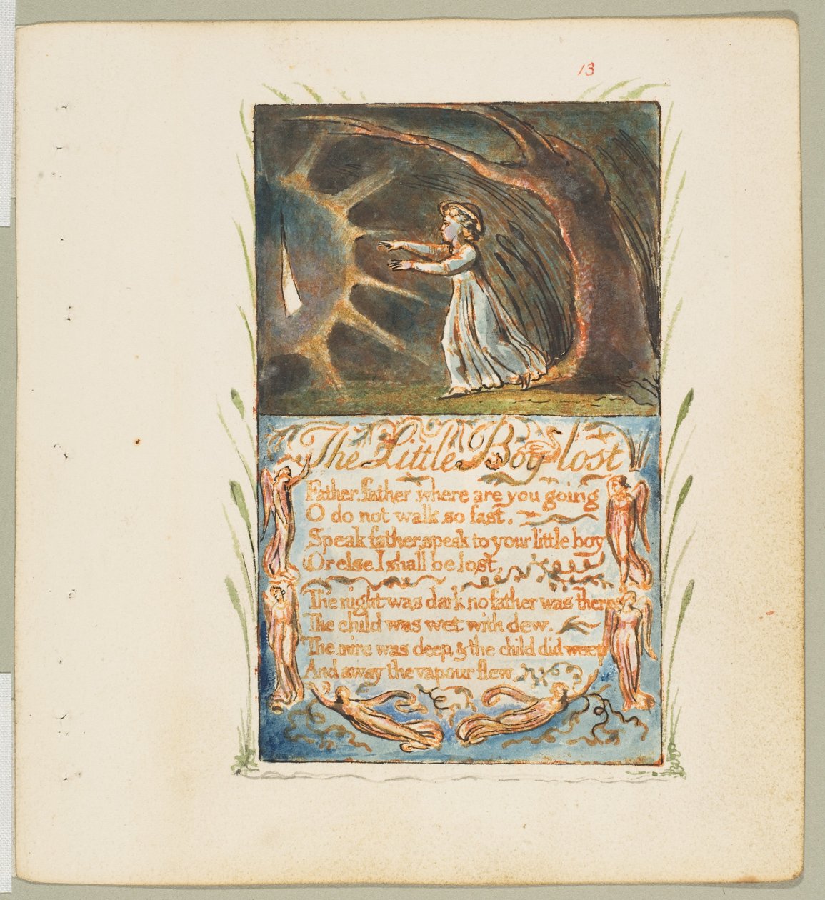 Songs of Innocence and of Experience: Little Boy Lost, ca. 1825. av William Blake