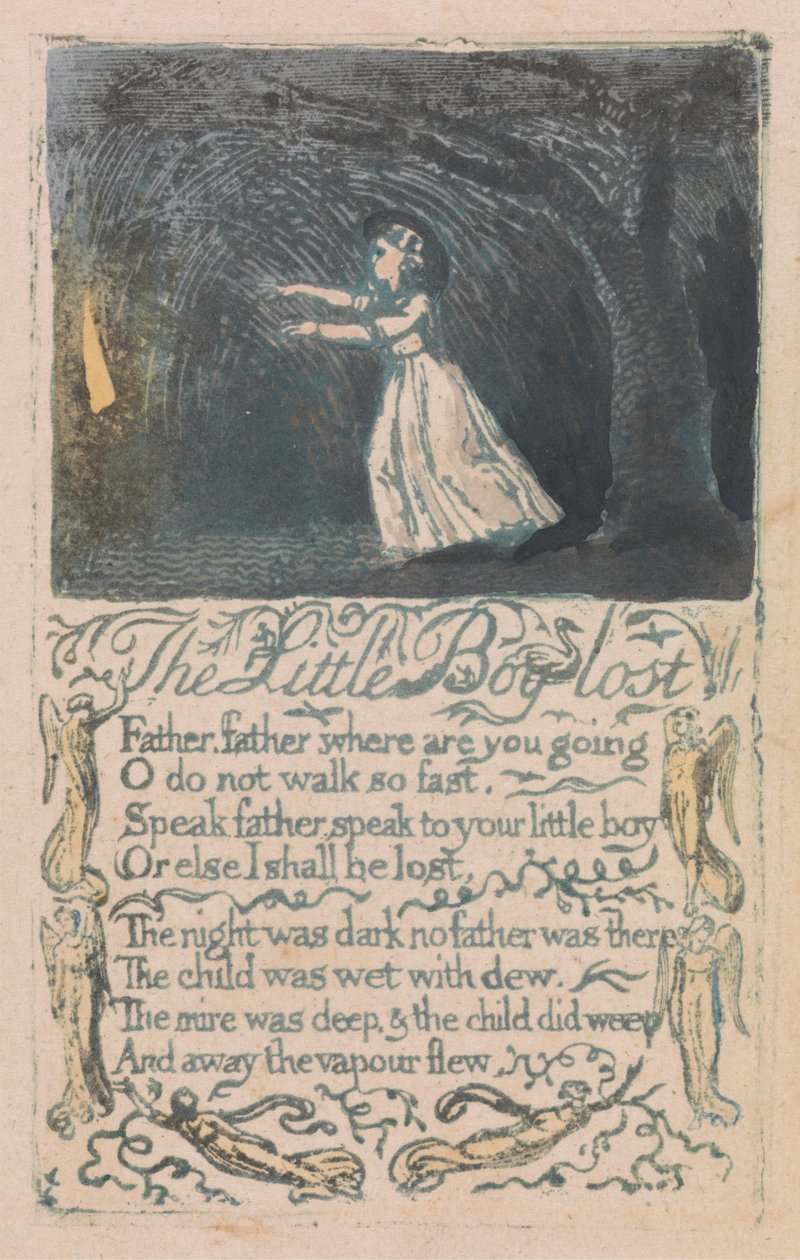 Songs of Innocence and of Experience, Plate 16, "The Little Boy Lost" (Bentley 13) av William Blake
