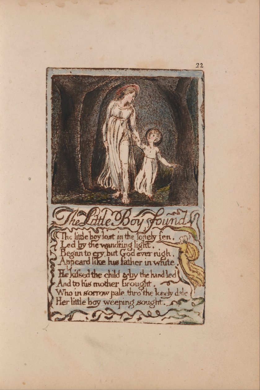 Songs of Innocence and of Experience, Plate 22, The Little Boy Found (Bentley 14) av William Blake