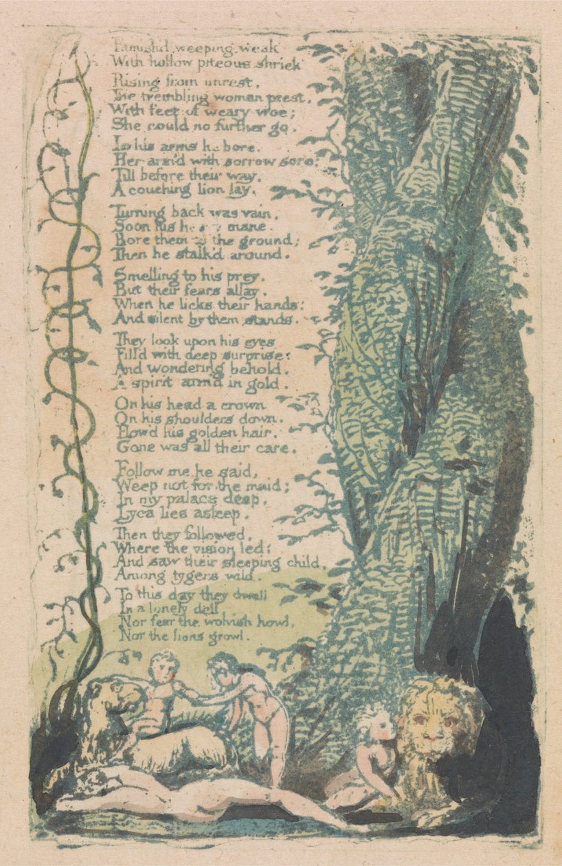 Songs of Innocence and of Experience, Plate 22, The Little Girl Found (Bentley 36) av William Blake
