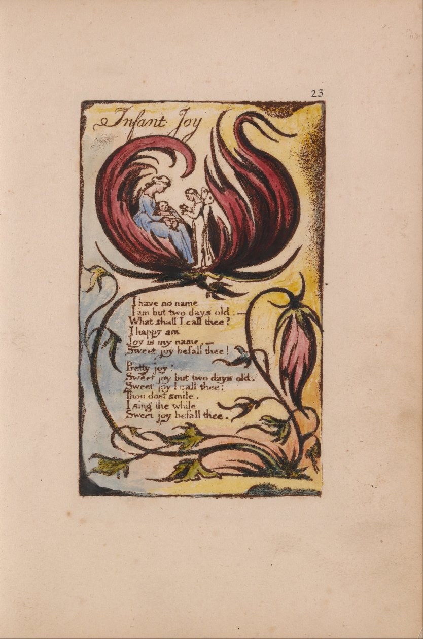 Songs of Innocence and of Experience, Plate 23, Infant Joy (Bentley 25) av William Blake