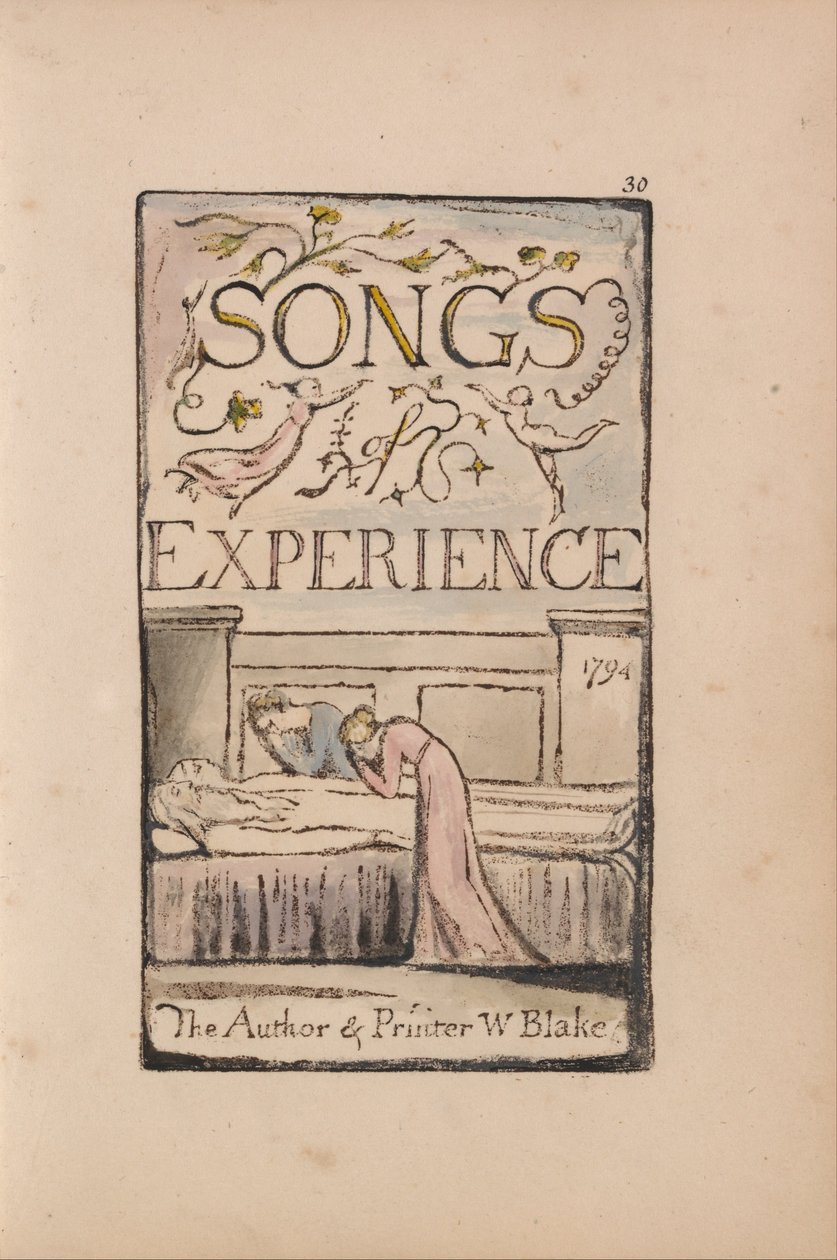 Songs of Innocence and of Experience, Plate 30, Experience Tittelside (Bentley 29) av William Blake