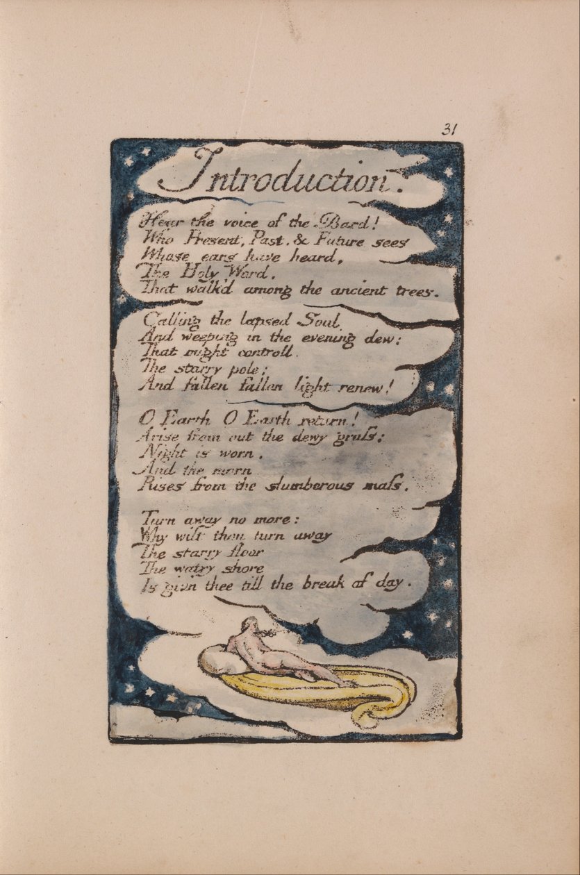 Songs of Innocence and of Experience, Plate 31, Introduction (Bentley 30) av William Blake