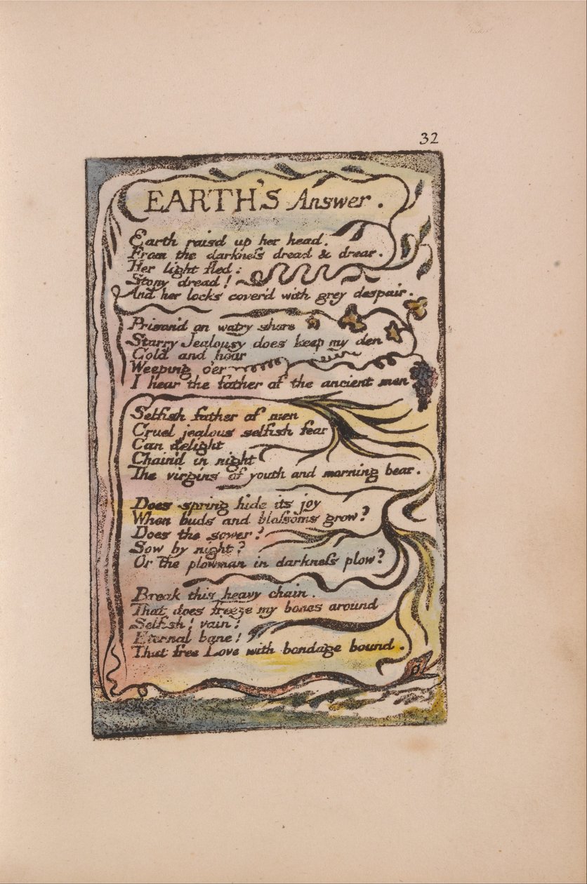 Songs of Innocence and of Experience, Plate 32, Earth