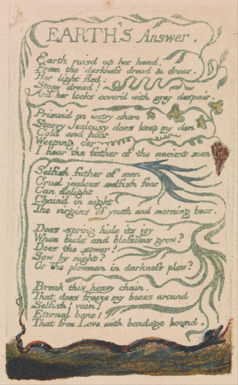 Songs of Innocence and of Experience, Plate 35, Earth