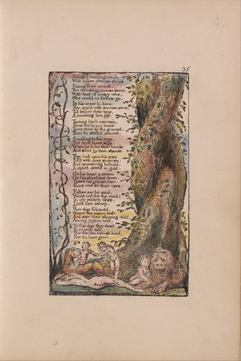 Songs of Innocence and of Experience, Plate 35, The Little Girl Found (Bentley 36) av William Blake