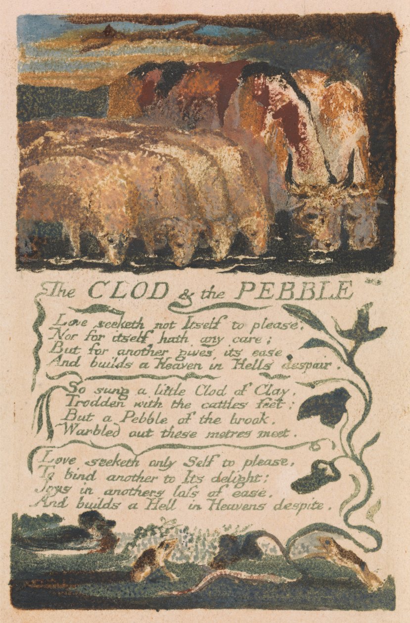 Songs of Innocence and of Experience, plate 36, "The Clod & the Pebble" (Bentley 32) av William Blake